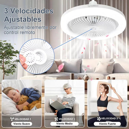 Lampara Ventilador Control 3 En 1