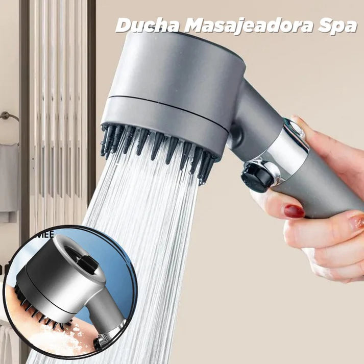 Cabezal Ducha alta presión Masajeadora Spa 3 en 1